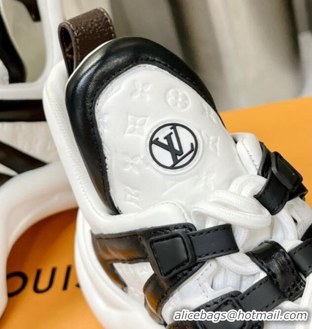 Low Cost Louis Vuitton Archlight Sneakers in Monogram Calf Leather White/Black 608017