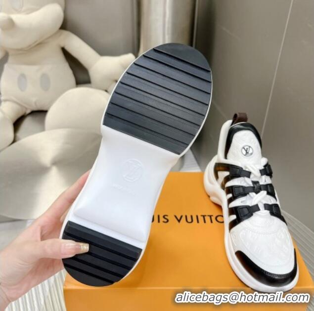 Low Cost Louis Vuitton Archlight Sneakers in Monogram Calf Leather White/Black 608017