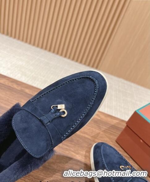 ​Buy Inexpensive LP Summer Charms Walk Loafers with Fur 0129 Dark Blue 2024