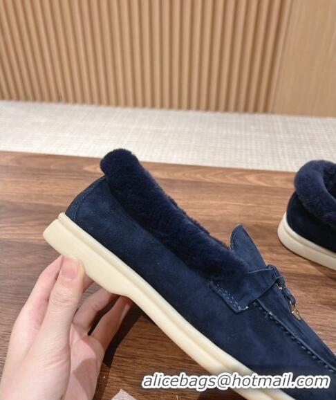 ​Buy Inexpensive LP Summer Charms Walk Loafers with Fur 0129 Dark Blue 2024