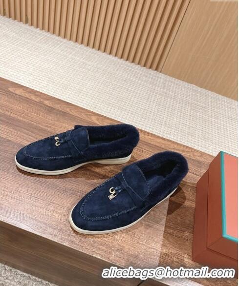 ​Buy Inexpensive LP Summer Charms Walk Loafers with Fur 0129 Dark Blue 2024