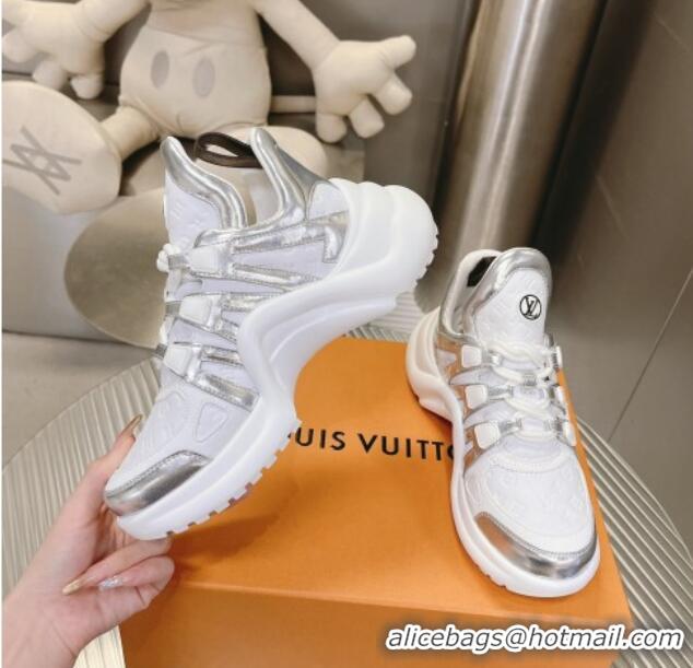 Classic Hot Louis Vuitton Archlight Sneakers in Monogram Calf Leather White/Silver 608018