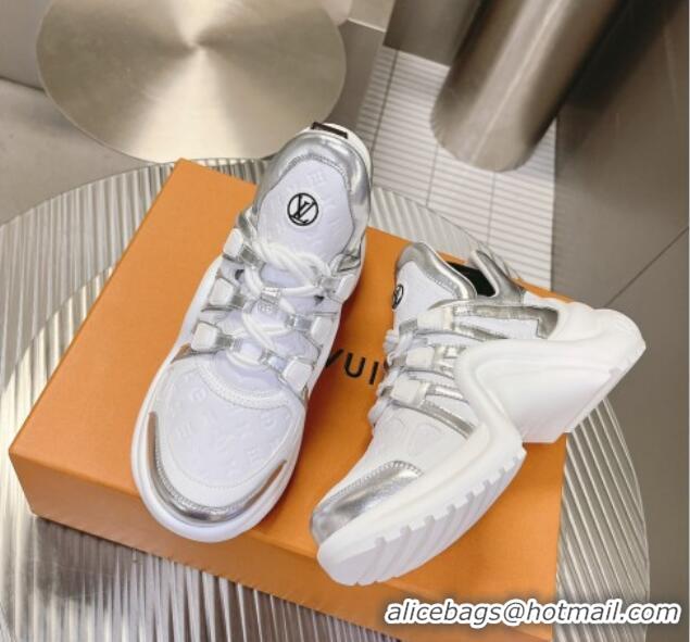 Classic Hot Louis Vuitton Archlight Sneakers in Monogram Calf Leather White/Silver 608018