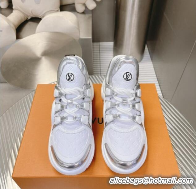 Classic Hot Louis Vuitton Archlight Sneakers in Monogram Calf Leather White/Silver 608018