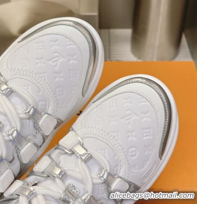 Classic Hot Louis Vuitton Archlight Sneakers in Monogram Calf Leather White/Silver 608018