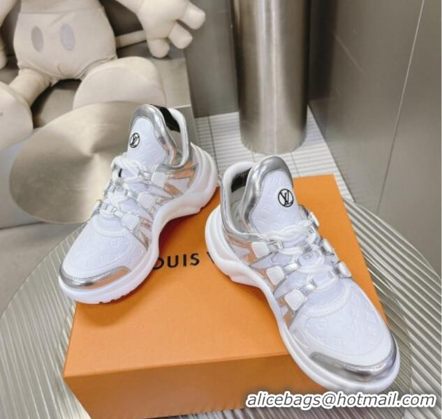 Classic Hot Louis Vuitton Archlight Sneakers in Monogram Calf Leather White/Silver 608018