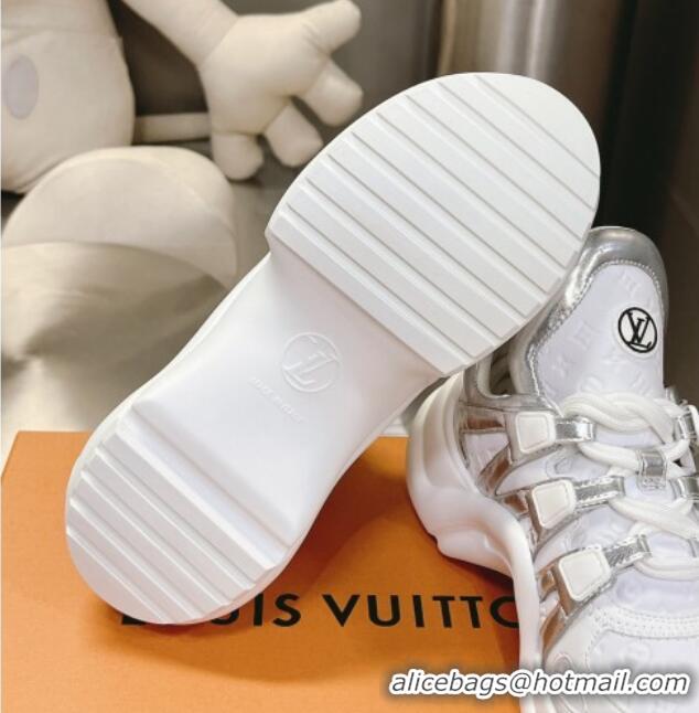 Classic Hot Louis Vuitton Archlight Sneakers in Monogram Calf Leather White/Silver 608018