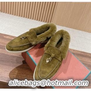 ​Buy Classic LP Summer Charms Walk Loafers with Fur 0129 Green 2024