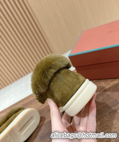 ​Buy Classic LP Summer Charms Walk Loafers with Fur 0129 Green 2024