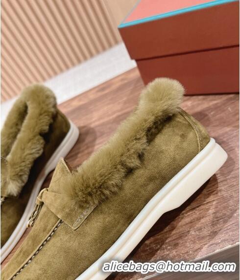 ​Buy Classic LP Summer Charms Walk Loafers with Fur 0129 Green 2024