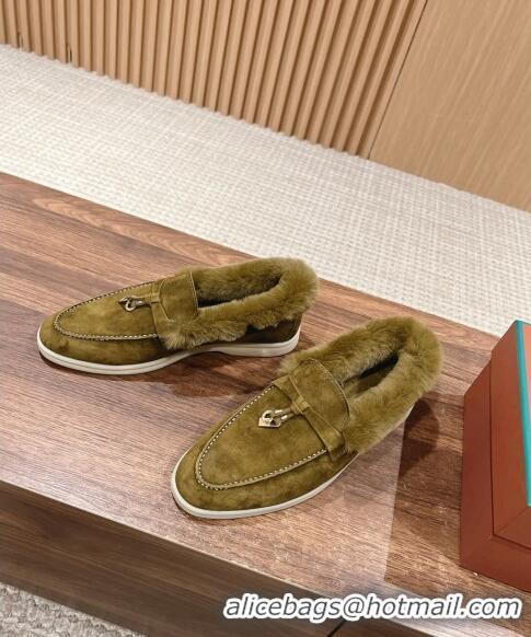 ​Buy Classic LP Summer Charms Walk Loafers with Fur 0129 Green 2024