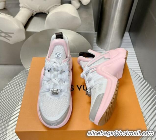 Sumptuous Louis Vuitton Archlight Sneakers in Leather and Mesh Light Pink 608021