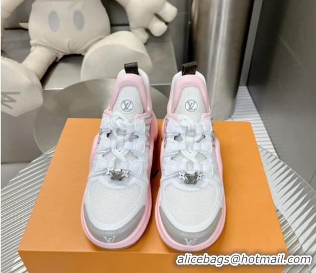 Sumptuous Louis Vuitton Archlight Sneakers in Leather and Mesh Light Pink 608021