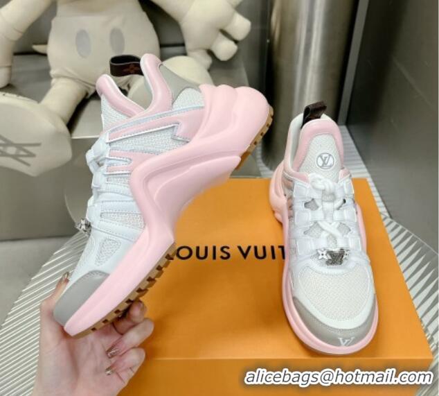 Sumptuous Louis Vuitton Archlight Sneakers in Leather and Mesh Light Pink 608021