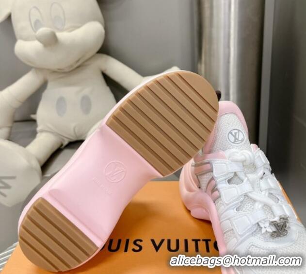 Sumptuous Louis Vuitton Archlight Sneakers in Leather and Mesh Light Pink 608021