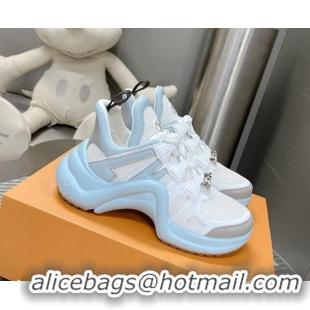 Best Product Louis Vuitton Archlight Sneakers in Leather and Mesh Light Blue 608022