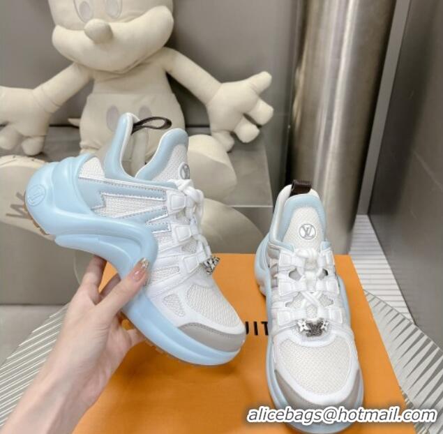 Best Product Louis Vuitton Archlight Sneakers in Leather and Mesh Light Blue 608022