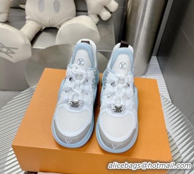 Best Product Louis Vuitton Archlight Sneakers in Leather and Mesh Light Blue 608022