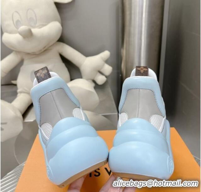 Best Product Louis Vuitton Archlight Sneakers in Leather and Mesh Light Blue 608022