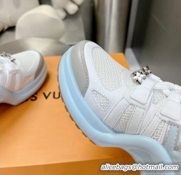 Best Product Louis Vuitton Archlight Sneakers in Leather and Mesh Light Blue 608022