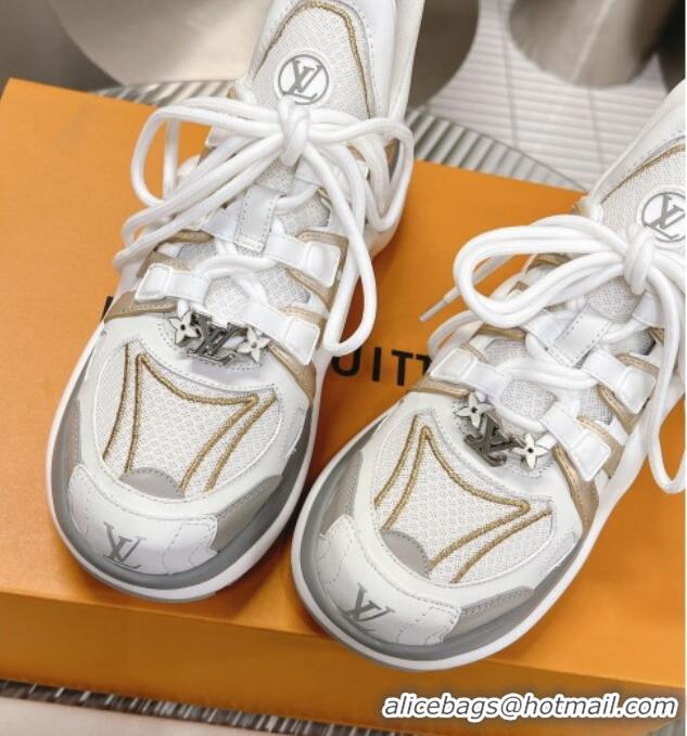 Good Product Louis Vuitton Archlight Sneakers in Leather and Mesh White/Gold 608023