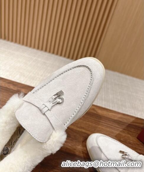 Top Grade LP Summer Charms Walk Loafers with Fur 0129 Pale Grey 2024