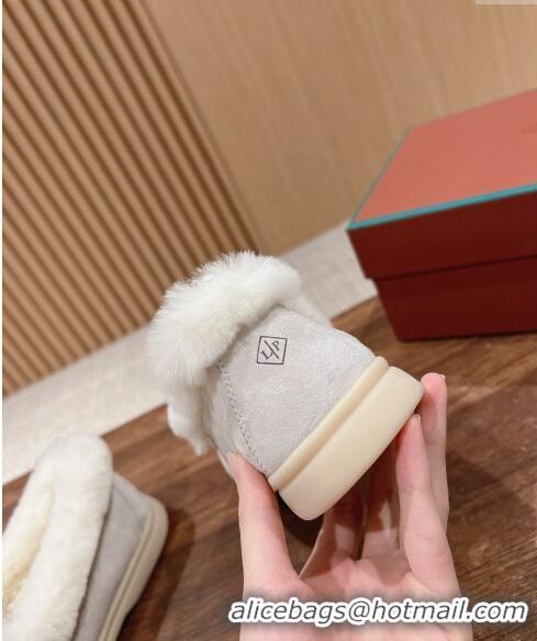 Top Grade LP Summer Charms Walk Loafers with Fur 0129 Pale Grey 2024