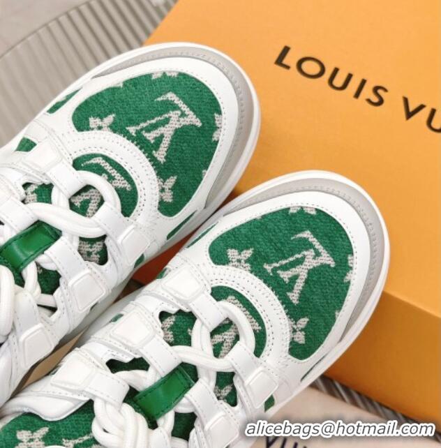 Best Product Louis Vuitton Archlight Sneakers in Leather and Monogram Fabric Green 608024