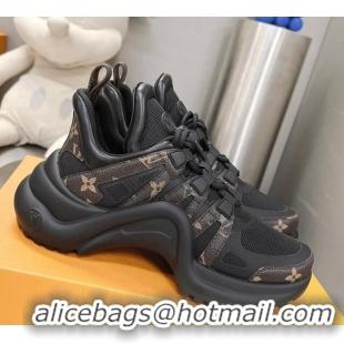 Pretty Style Louis Vuitton Archlight Sneakers in Mesh and Monogram Canvas Black 608029