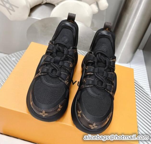 Pretty Style Louis Vuitton Archlight Sneakers in Mesh and Monogram Canvas Black 608029