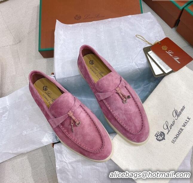 ​Unique Grade Loro Piana Suede Flat Loafers 050701 Purple 2024