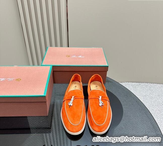 ​Well Crafted Loro Piana Bicolor Suede Loafers 0606 Orange/White 2024