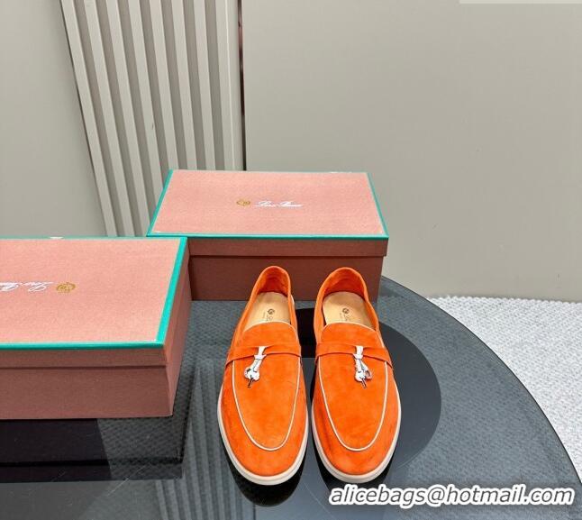 ​Well Crafted Loro Piana Bicolor Suede Loafers 0606 Orange/White 2024