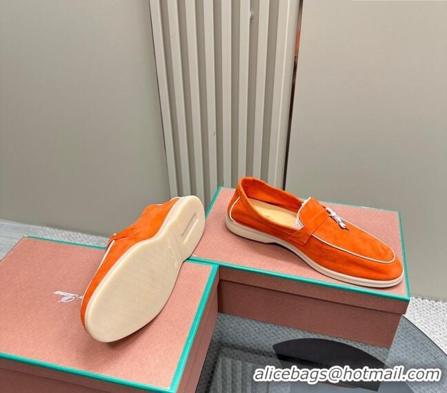 ​Well Crafted Loro Piana Bicolor Suede Loafers 0606 Orange/White 2024