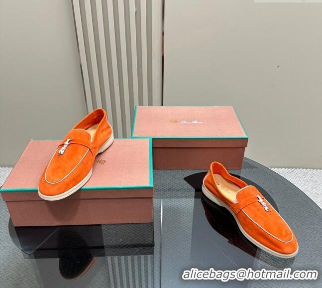 ​Well Crafted Loro Piana Bicolor Suede Loafers 0606 Orange/White 2024