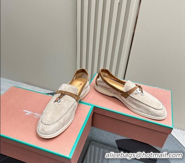 ​Best Quality Loro Piana Bicolor Suede Loafers 0606 Beige/Brown 2024