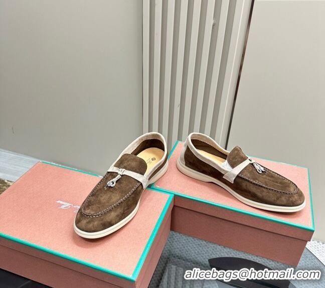 ​Sophisticated Loro Piana Bicolor Suede Loafers 0606 Brown/Beige 2024