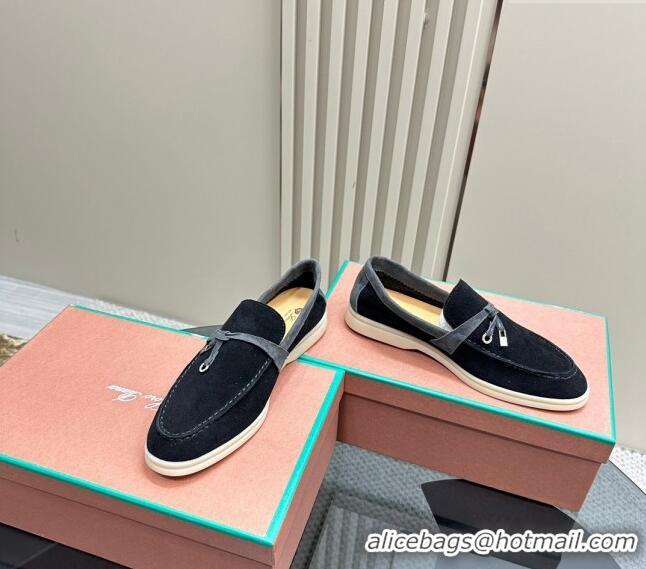 ​Spot Bulk Loro Piana Bicolor Suede Loafers 0606 Black/Grey 2024