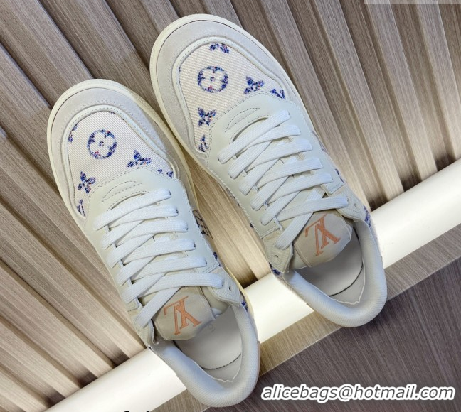 Best Price Louis Vuitton LV Stadium Sneakers in White Monogram Tweed 608041