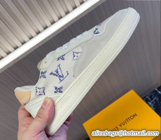 Best Price Louis Vuitton LV Stadium Sneakers in White Monogram Tweed 608041