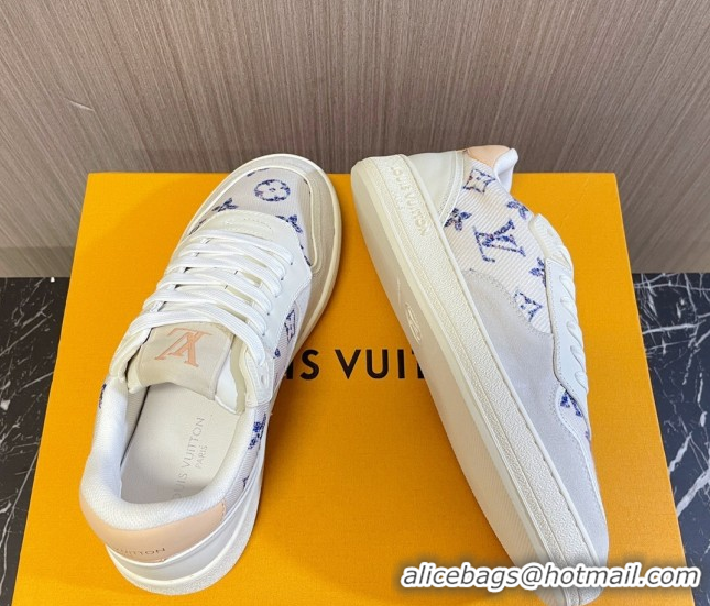 Best Price Louis Vuitton LV Stadium Sneakers in White Monogram Tweed 608041