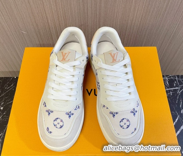 Best Price Louis Vuitton LV Stadium Sneakers in White Monogram Tweed 608041