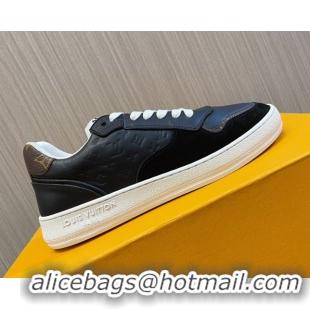 Best Quality Louis Vuitton LV Stadium Sneakers in Monogram Leather and Suede Black 608043