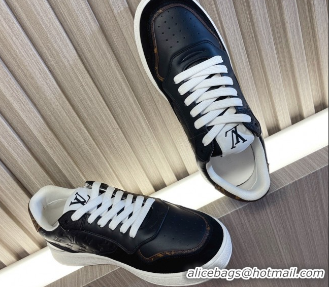 Best Quality Louis Vuitton LV Stadium Sneakers in Monogram Leather and Suede Black 608043