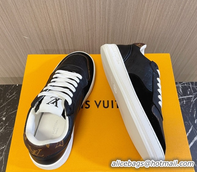 Best Quality Louis Vuitton LV Stadium Sneakers in Monogram Leather and Suede Black 608043