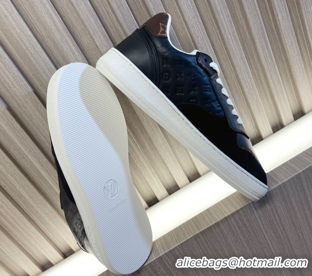 Best Quality Louis Vuitton LV Stadium Sneakers in Monogram Leather and Suede Black 608043