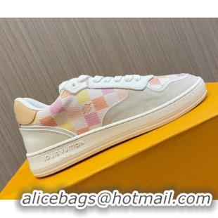 Good Quality Louis Vuitton LV Stadium Sneakers in amier Canvas Pink 608044