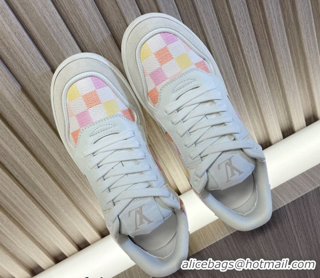 Good Quality Louis Vuitton LV Stadium Sneakers in amier Canvas Pink 608044