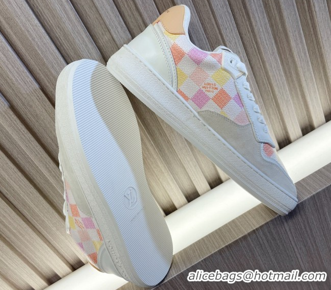 Good Quality Louis Vuitton LV Stadium Sneakers in amier Canvas Pink 608044