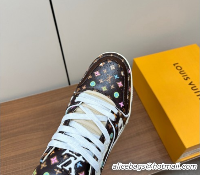 Best Product Louis Vuitton LV Trainer Sneakers Monogram-printed Leather Brown 611002